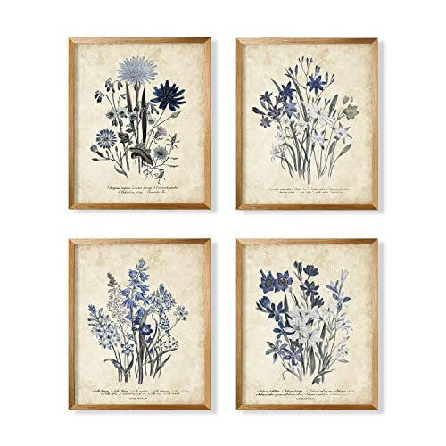 Watercolor Vintage Flower Poster Print - Rustic Modern French Country 8"x10"