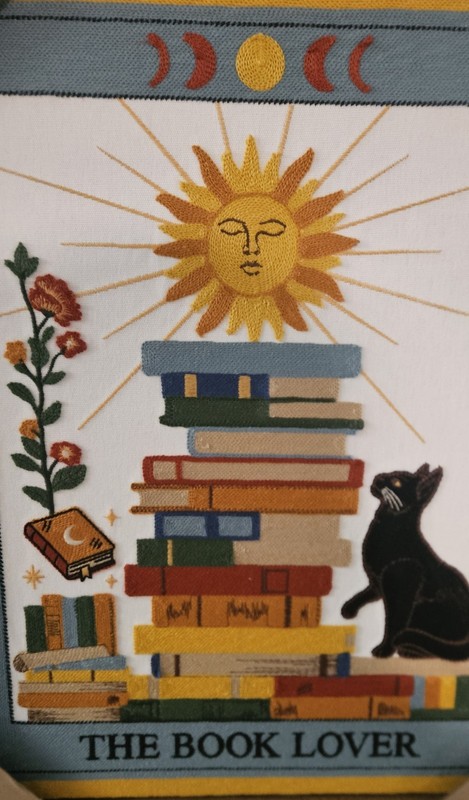BP Home Textile Embroidery Woven Wall Art Tarot Card The Book Lover Black Cat gallery