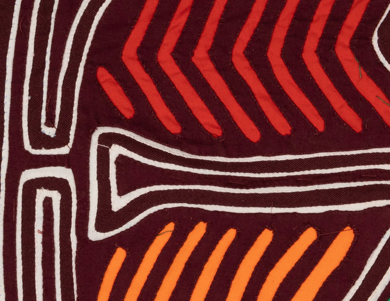 Burgundy and White Super Symmetry Mola gallery