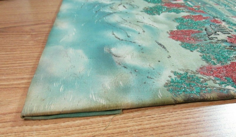 ART FABRIC OLD ANTIQUE EARLY 1900'S GLITTER ON FABRIC ON CARDBOARD gallery