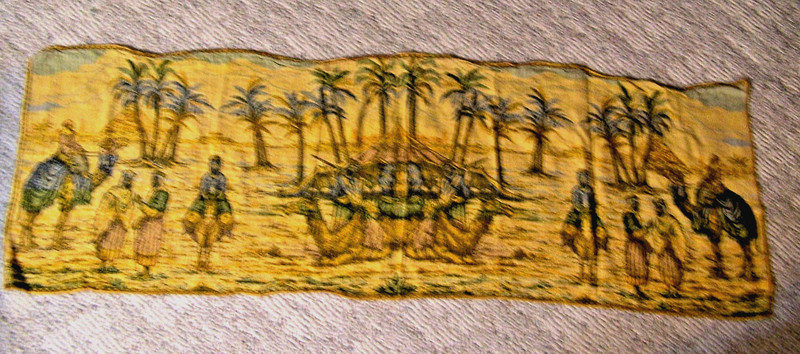 Vintage Tapestry Wall Hanging Middle Eastern Desert Scene Camel 54″x17″