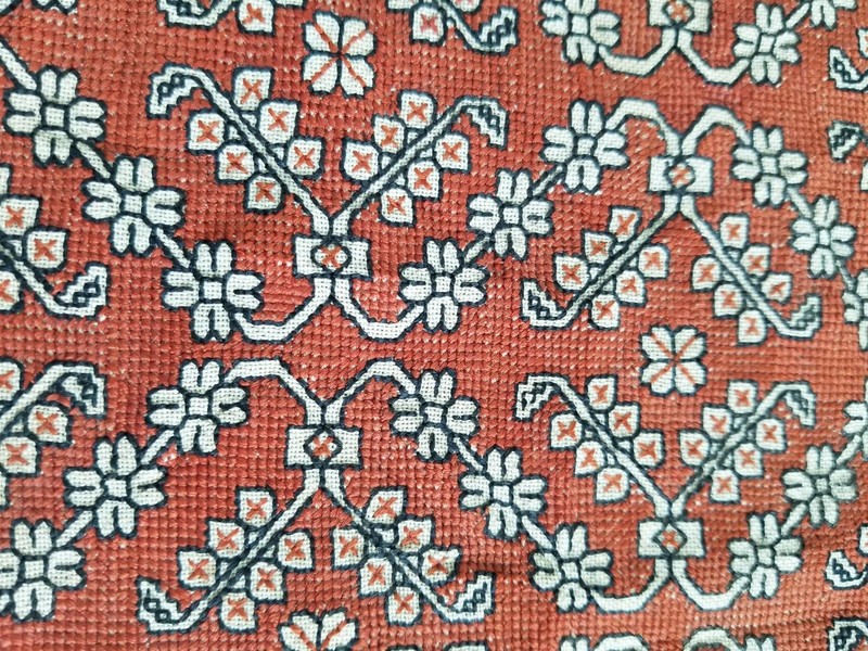 Antique 18thC Italian Assisi Hand Embroidered Panel 68x35cms gallery