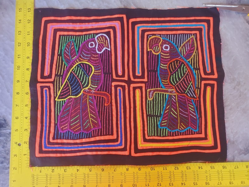Mola Kuna Indian Wall Folk Art Textile Panama wall hanging 2262