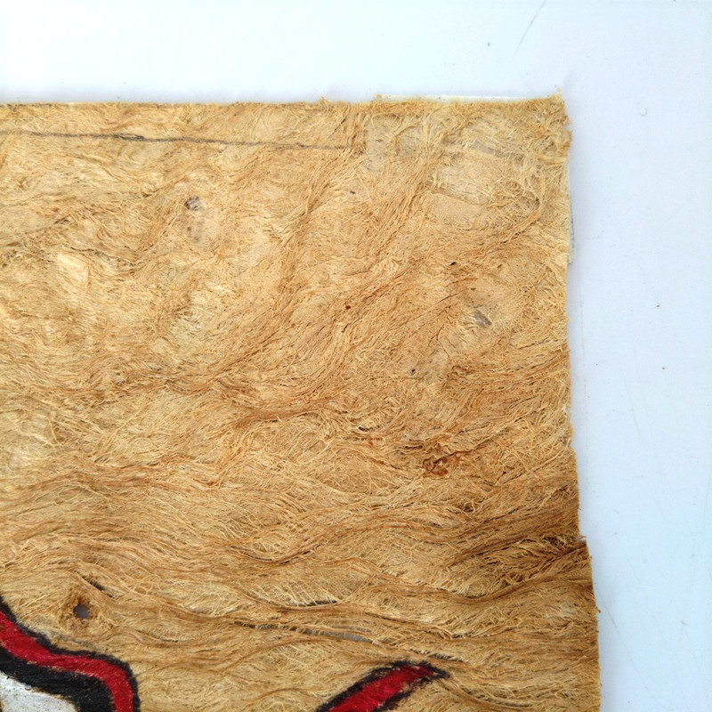 Vintage Fiji Masi Tapa Cloth Art Hand Painted Polynesian Barkcloth 14x9in gallery