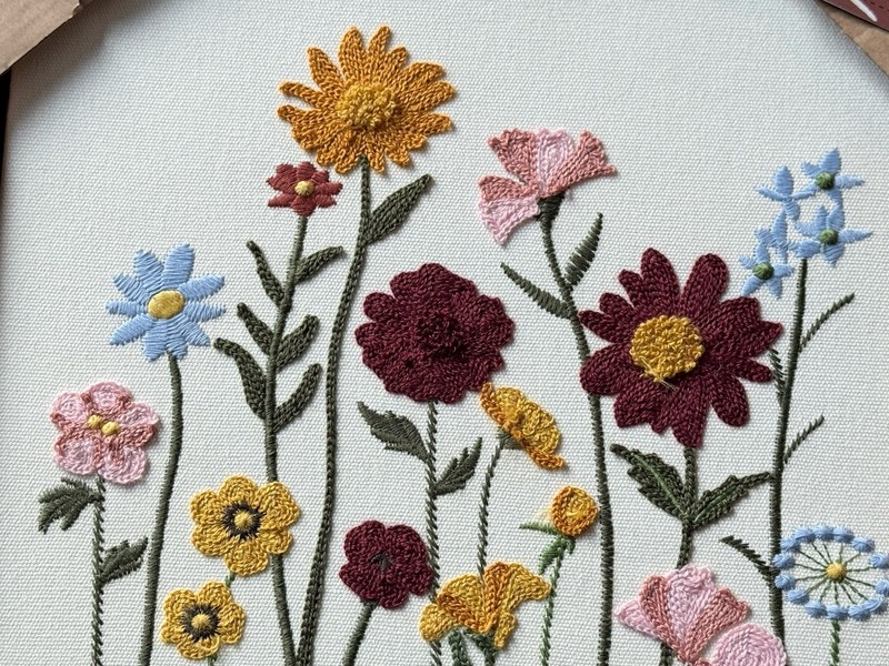 New BP Home Textile Embroidery Woven Wall Art wild flowers gallery