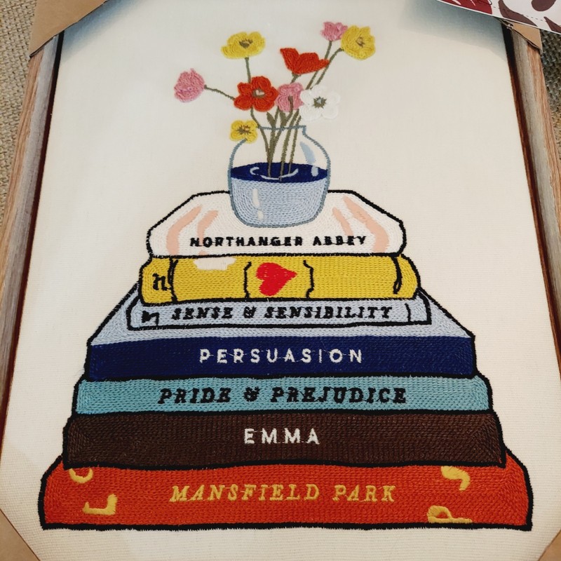 NIP BP Home Textile 12 X 15″ Embroidery Woven Wall Art Books & Flowers See Note
