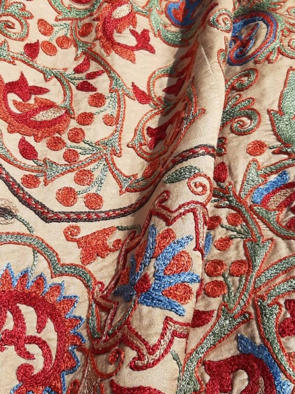 A fabulous Bukhara silk on silk hand embroidery Suzani. Embroidered in 2019. gallery