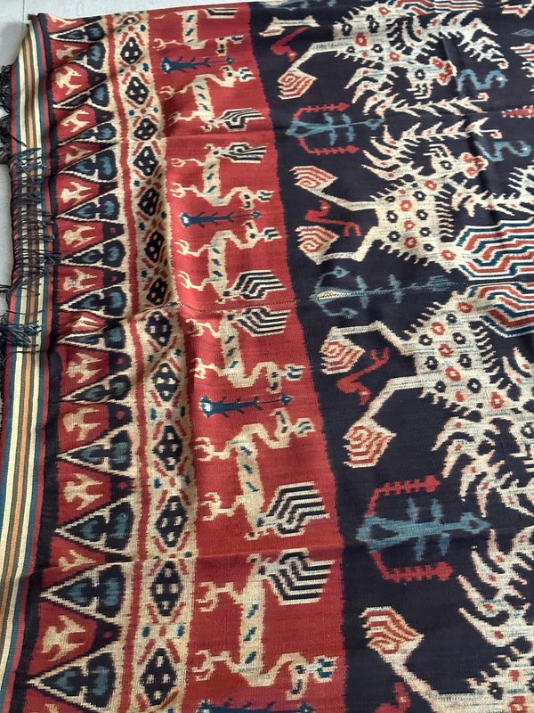 Authentic handwoven vegetable dyes Ikat from Sumba, Indonesia, Large 328x 55 cm gallery