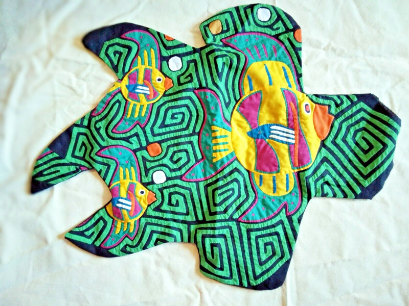 home decor pillowcase – hand-made embroidered mola from Panama