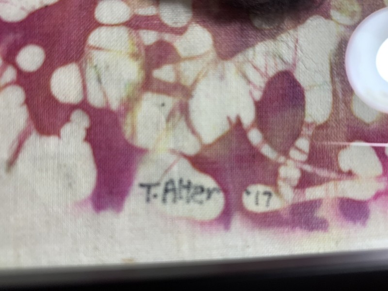 Fiber Art - Felting and Batik FUNKY- Artist T. Alter Framed titled "1975" gallery