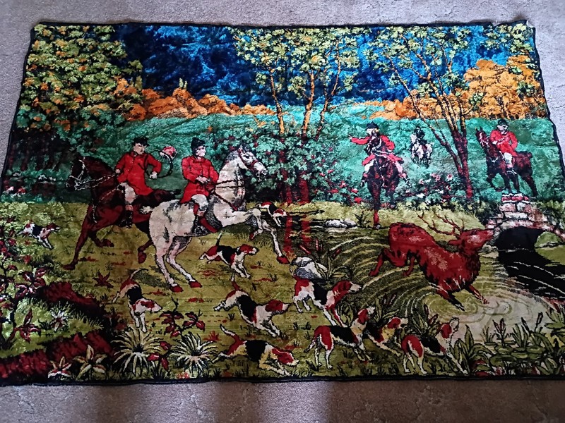 British Stag Hunting Wall Tapestry 67″ X 46″ Bright Colors
