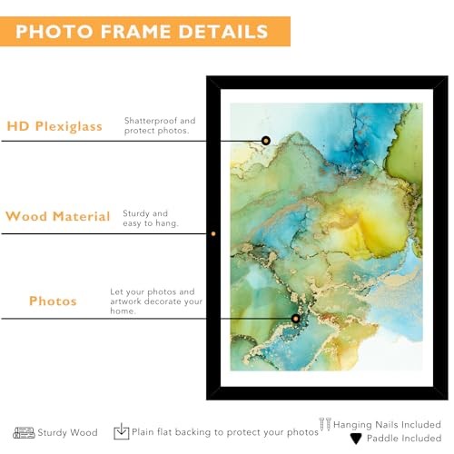 Wood2x6 Frame with0x4 Mat, for 30 x 40cm Diamond Art Painting, Display 1 Black gallery