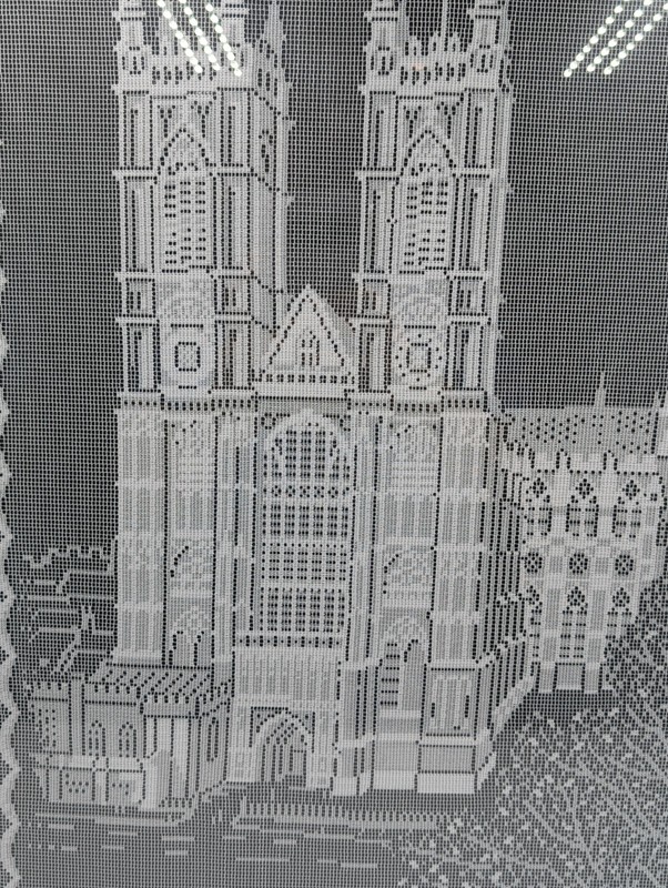23”x16" Framed Vintage Westminster Abbey In Genuine Nottingham Lace Wall Art gallery