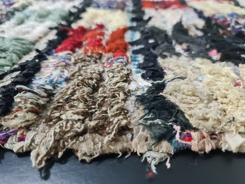 Moroccan Vintage Handmade Berber Rug 2'4"x3'8" Checkered Colorful Cotton Carpet gallery