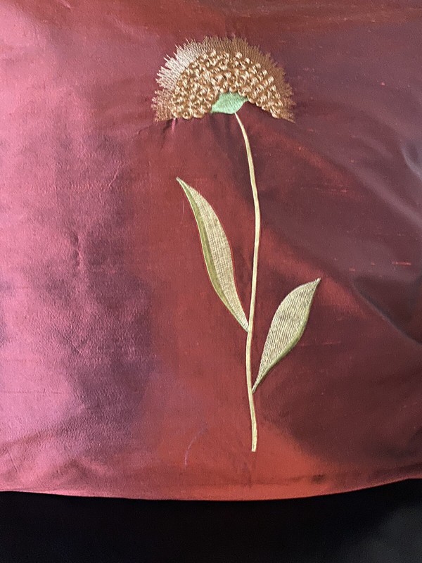 Luxury pillow cover 20x20 Inches. 100% silk .Handmade. Double Sided. gallery