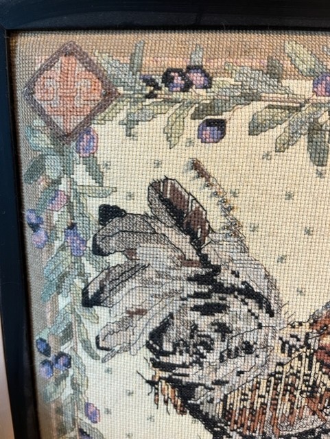 Vintage Rooster Cross stitch hand made piece of art country farmhouse decor gallery