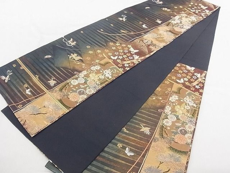 Six-Patterned Obi, Karaori, Dynasty Pattern, Gold Thread, Hikileaf, Pure Silk gallery
