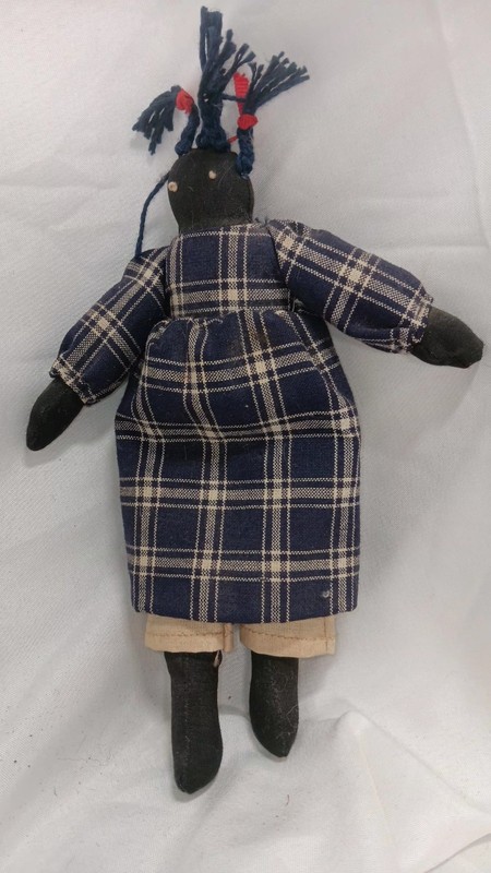 Black African American Folk Art Cloth Doll Vintage Handmade