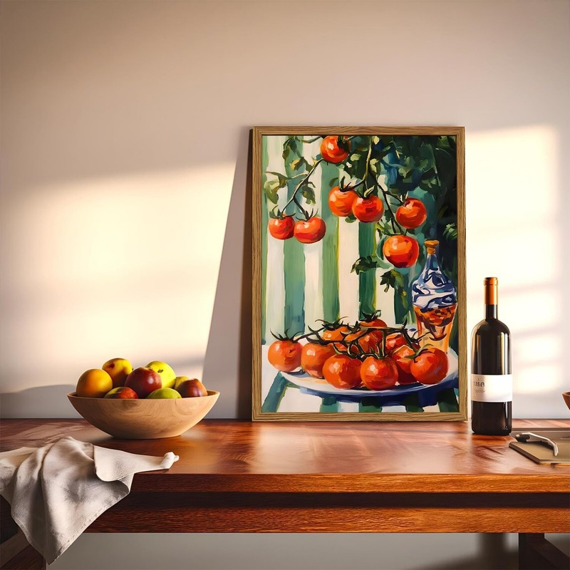 Framed Vintage Italian Kitchen Canvas Wall Art Set of 3, Funny Black Cat with... gallery