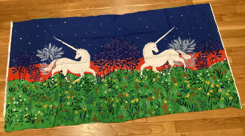 Int’l Printworks Fabric Wallhanging Dancing Unicorn – Vintage Retro Mid Century