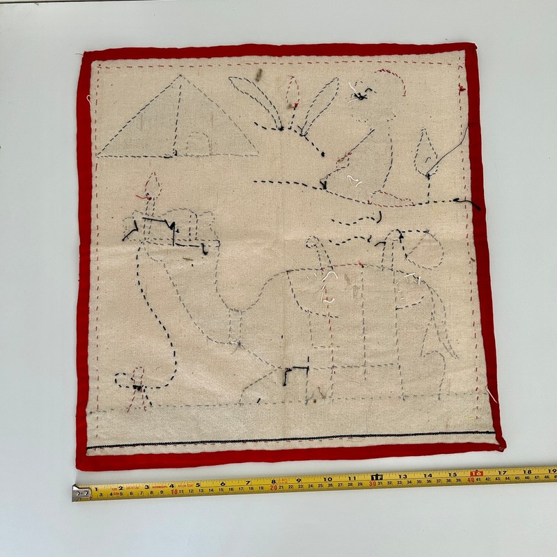 Vtg Khayamiya Egyptian Wall Hanging Hand Sewn Applique Textile Art Camel Tent gallery