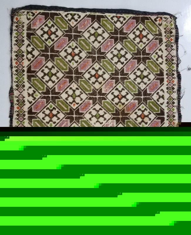 Vintage Traditional Handwoven Geometric Pattern Panel 55x43cm