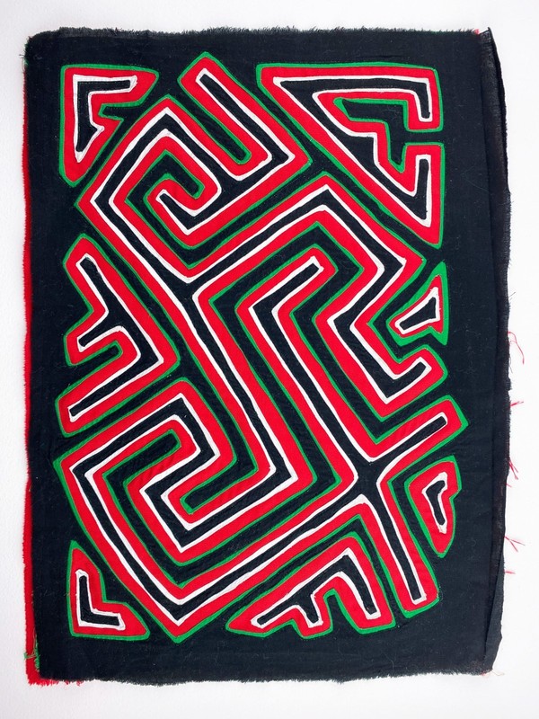 TRADITIONAL MOLA WALL ART from Panama/ Unique vintage art made by FOLK women