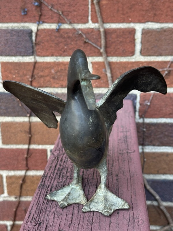 VERY RARE VINTAGE 1970's DON FREEDMAN SIGNED BRONZE BRASS DUCK SCULPTURE MCM gallery