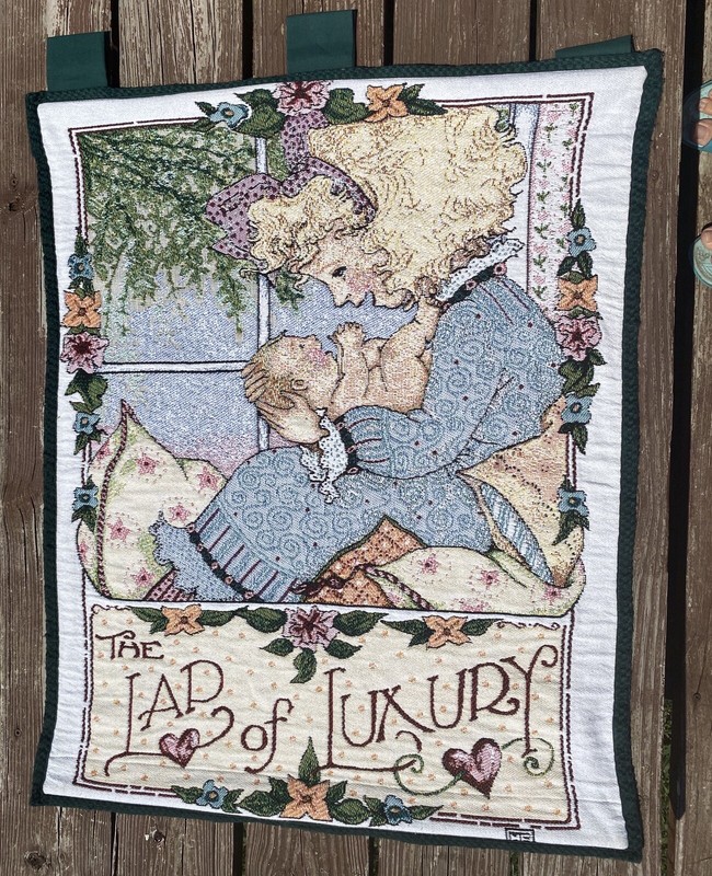 Mary Engelbreit Lap of Luxury Tapestry w Hang Tabs Mother And Baby VGUC