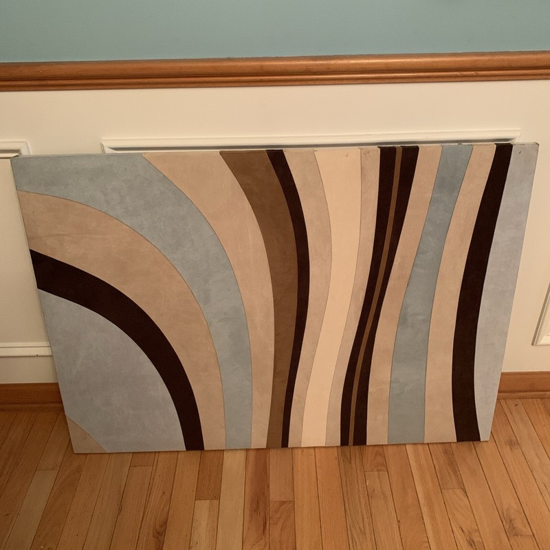 Groovy ULTRASUEDE Pieced Fabric Wall Art 80s 90s Geometric Graphic 29” x 41”