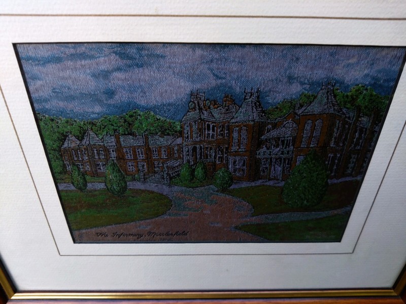 Fabulous Framed Macclesfield Infirmary Silk Tapestry WOVEN By Spurcroft Ltd 1993 gallery