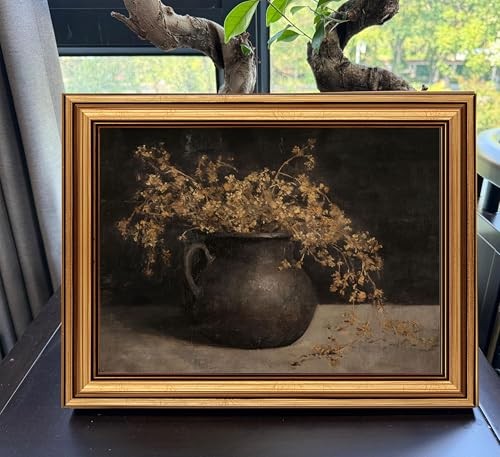 Vintage Gold Framed Wall Art for Living Room Farmhouse Rustic 9"L x 11"W Moody gallery