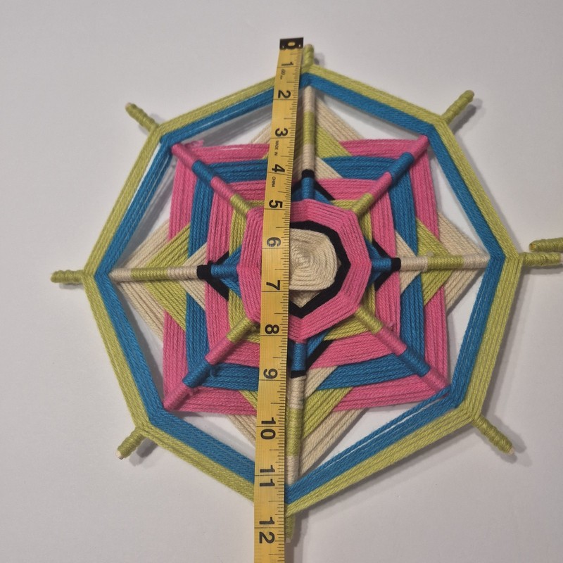​Set of 2 Handmade Yarn Mandalas 11" Ojo de Dios Wall Decor Colorful Boho Woven gallery