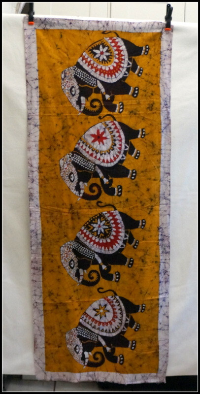 Ethnic East Indian India Elephant Batik Fabric/Wall Hanging 56 X 22 In #RA140 gallery