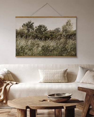 Extra Large Vintage Framed Wall Art, 36x54 Inch Farmhouse Retro Meadow gallery