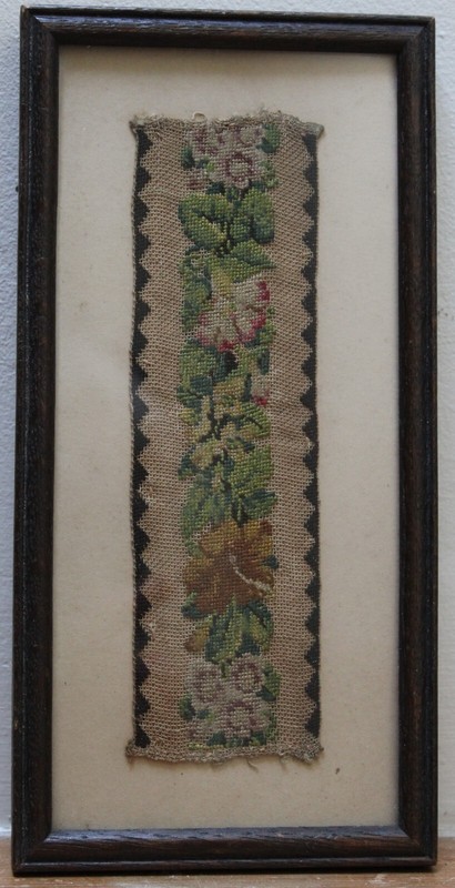 Vintage Framed Floral Tapestry Textile Art, c1929
