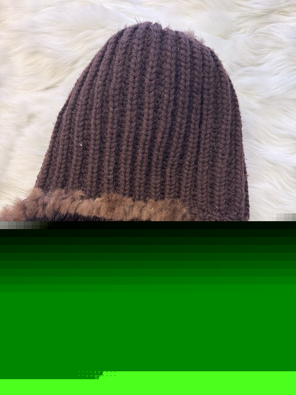 Authentic Knitted Mink Fur Hat with Fox Fur Pom-Poms Made In China gallery