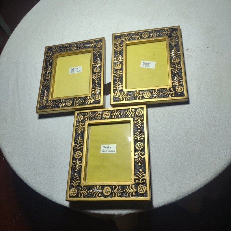 3 Ethnics Indian Handicraft Wood Picture Frame 12X10 -Picture Size8x6