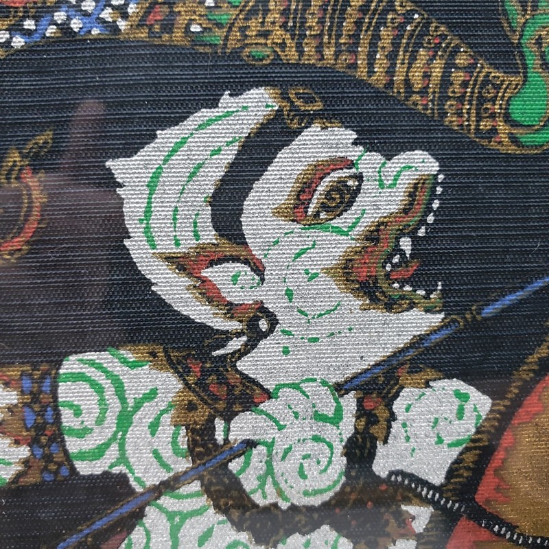 Framed Vintage Thai Silk (?) Fabric Colored Art of Goddess gallery