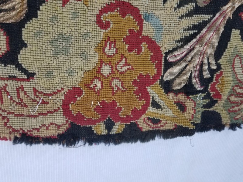 Vintage French Needlepoint Pictorial Scene Panel 67x67cm gallery