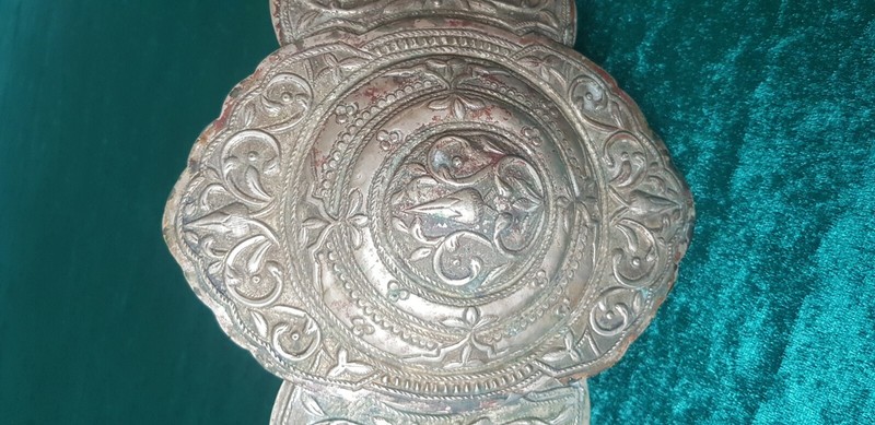 SERBIA ANTIQUE FOLK COSTUME ORNAMENT BELT BUCKLE 1906MARKED KOSOVO METOHIA PAFTA gallery