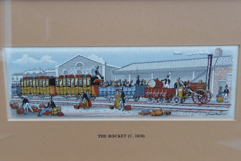 Vintage 1970s Cash’s Woven Silk Picture Stevenson’s 'Rocket' 1830 Framed & Boxed gallery