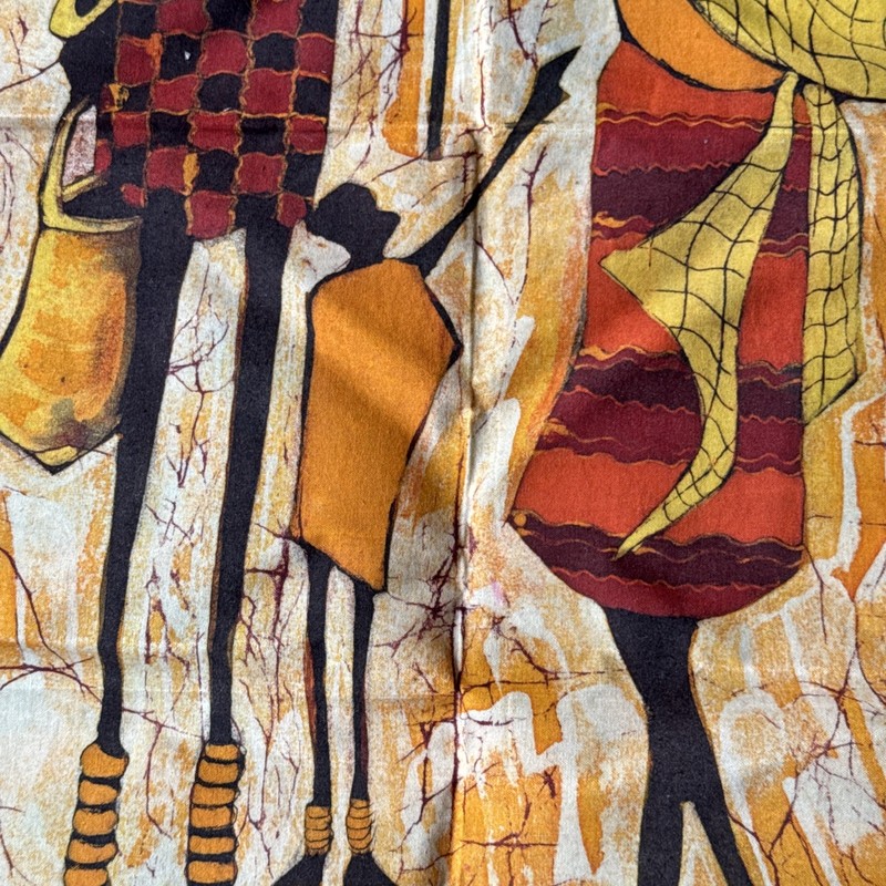 African Hand Dyed Batik Fabric Ethnic Print Cotton Artwork Wall Hangings Signed gallery