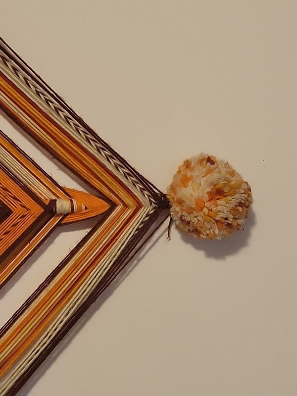 Vintage “God’s Eye” Large 70’s Woven Wall Hanging BOHO Mid Century 24" gallery