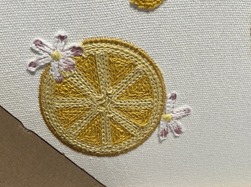 New BP Home Textile Embroidery LEMONS Wall Art Decor 15” X 12” gallery