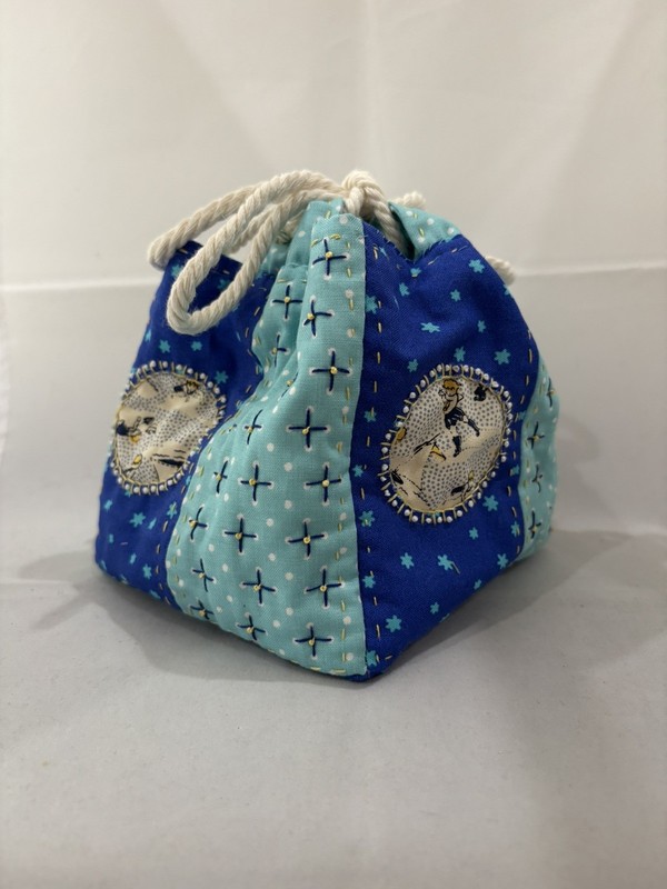 Slow Stitched Japanese Rice Bag, Cottage Core, Hand Stitched Gifts, French