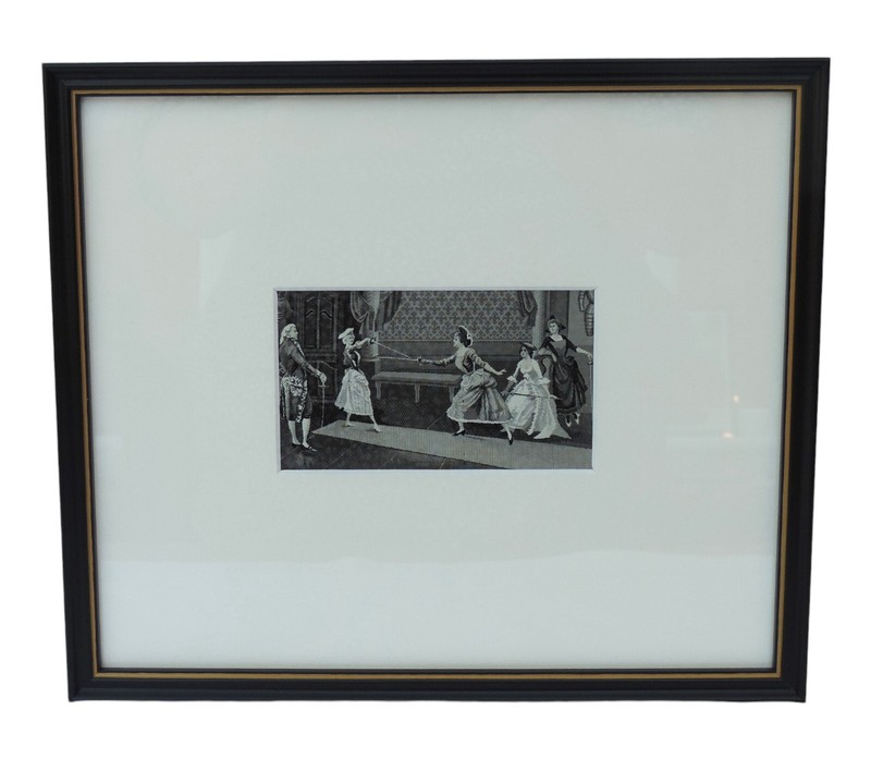 Stevengraph Silk Woven Picture – The Fencing Lesson