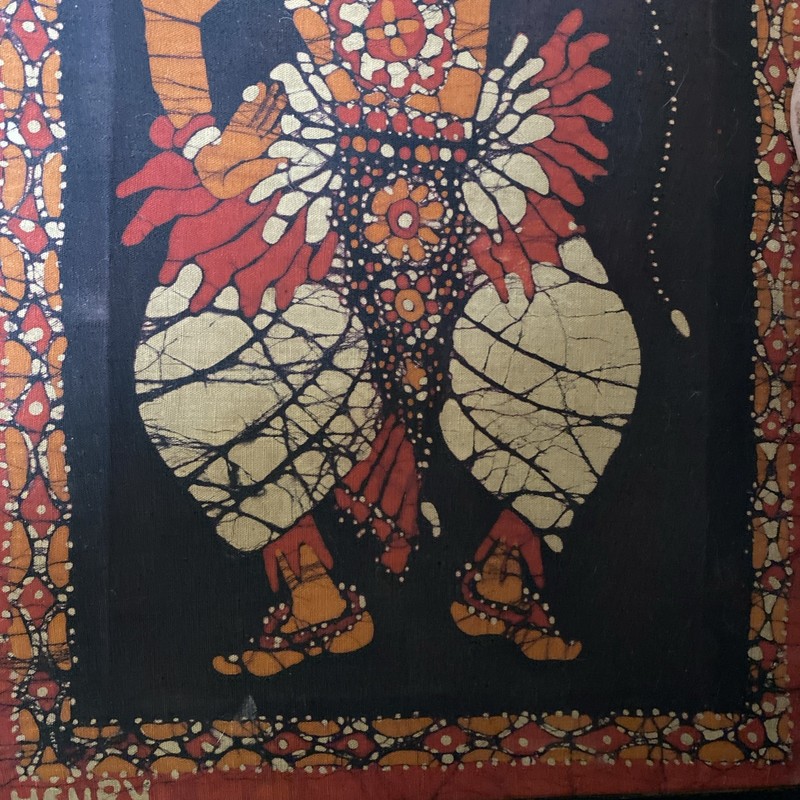 Handmade batik Kandyan Dancer Framed Signed 12x9 gallery