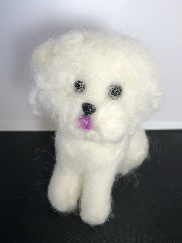 Dog Poodle Hand-felted Wool Toy Shoppe Gift Waldorf Toy Stuffed OOAK Textile art
