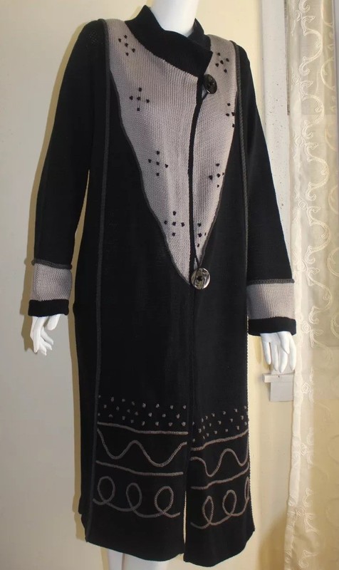 SANDRA MILLER OS S M L XL Funky Fiber Artist Art-to-Wear Cardigan Sweater Jacket